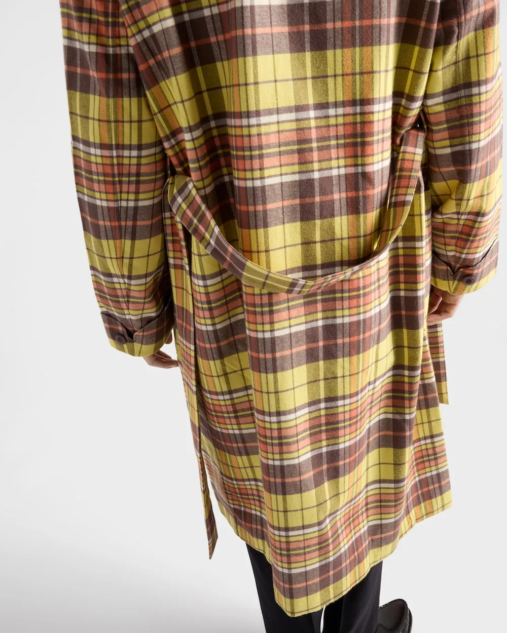 Checked Belted Coat