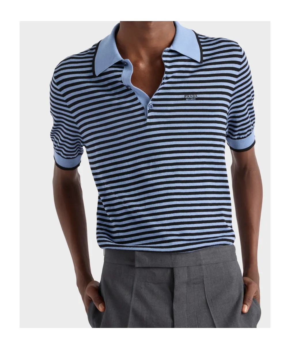 Striped Cotton Polo Shirt