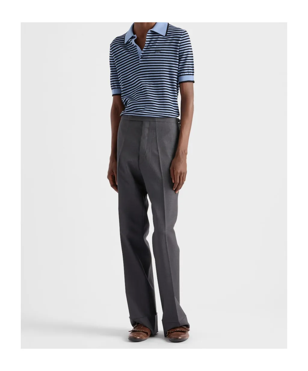 Striped Cotton Polo Shirt