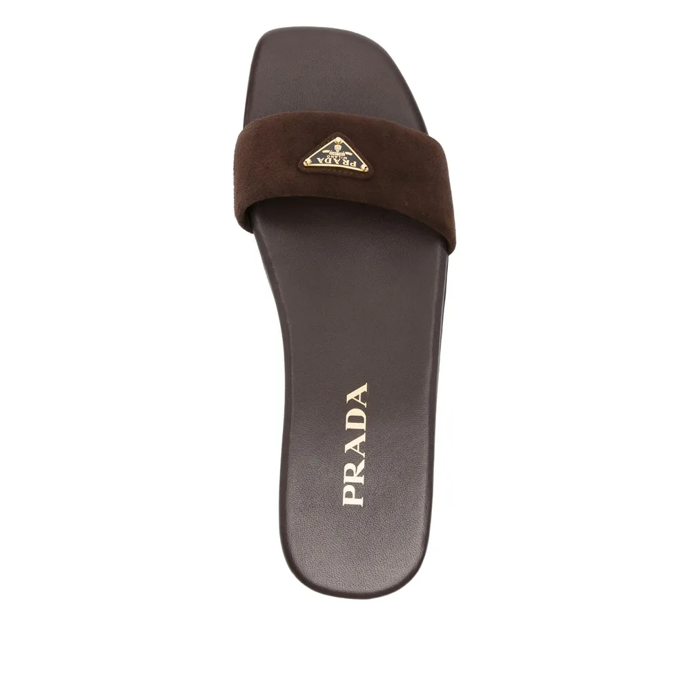 Triangle-Logo Square Toe Slides