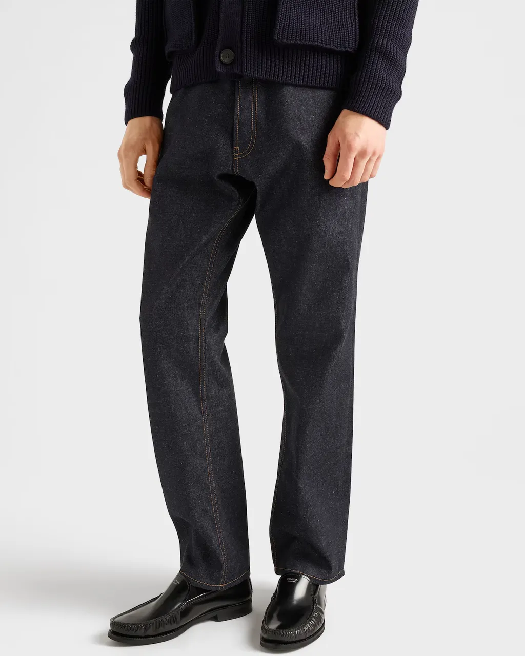Triangle-Logo Straight-Leg Jeans