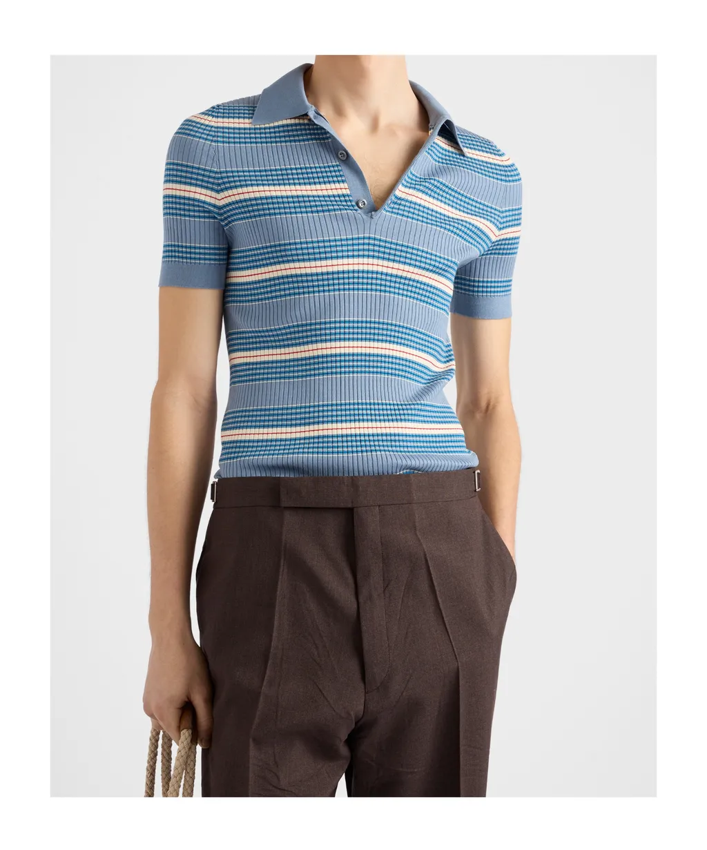 Striped Cotton Polo Shirt