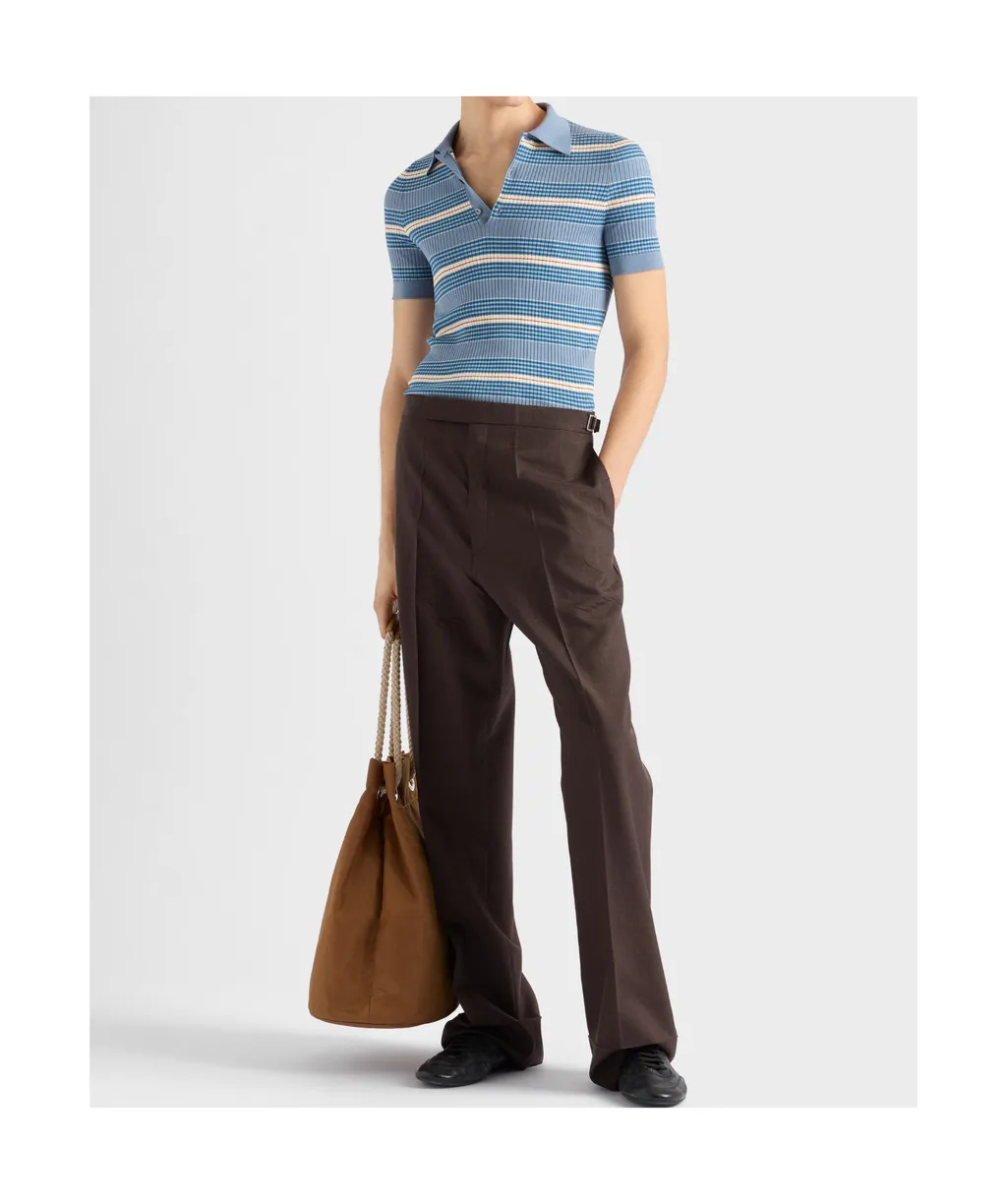 Striped Cotton Polo Shirt