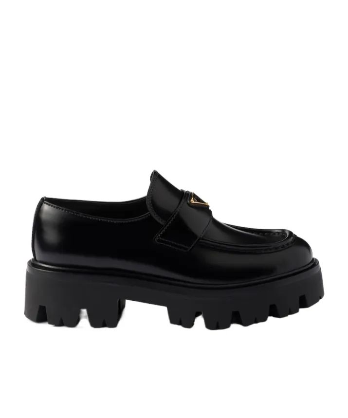 Triangle-Logo Slip-On Moccasins
