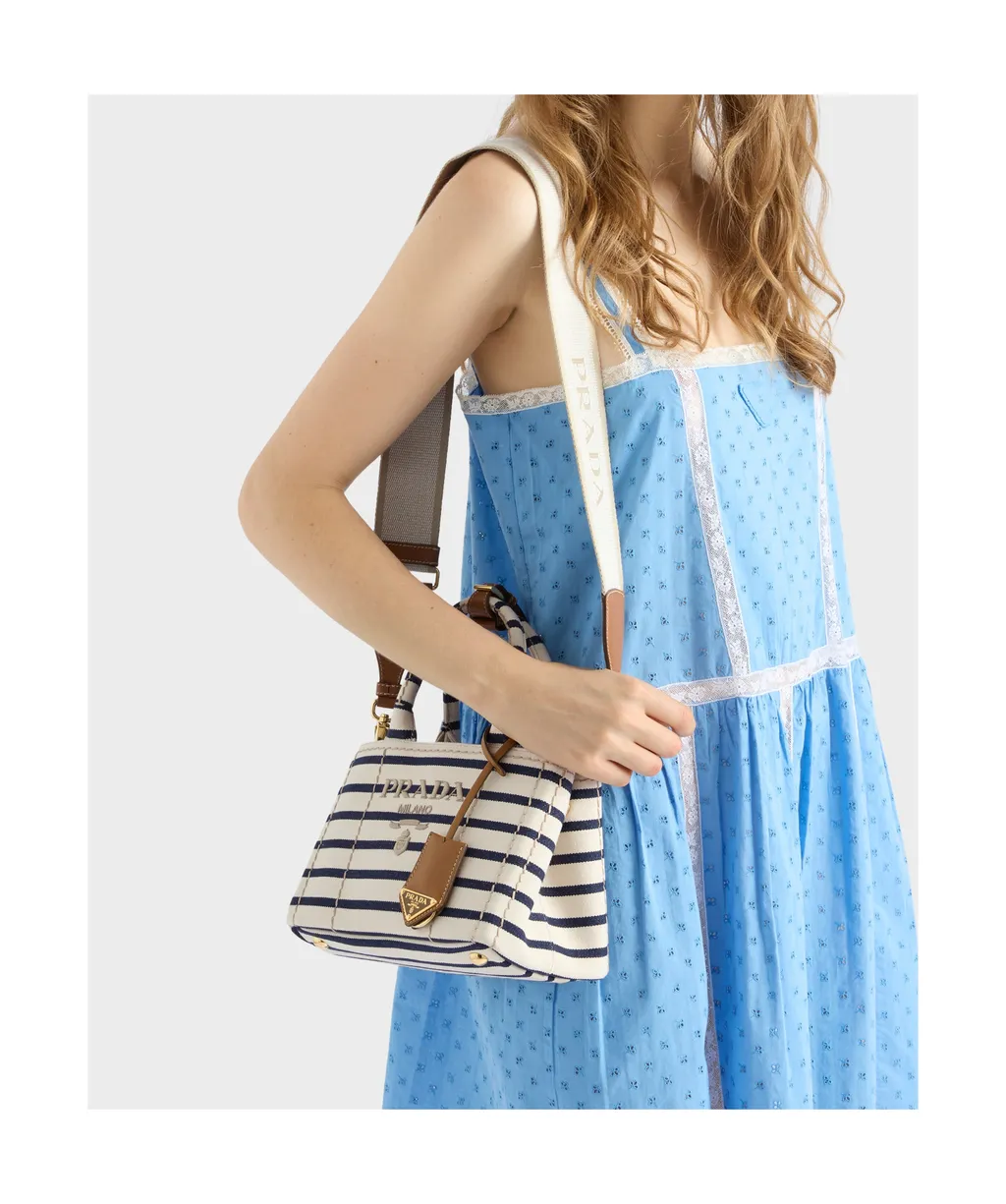 JardiniÈRe Striped Cotton Canvas Mini-Bag