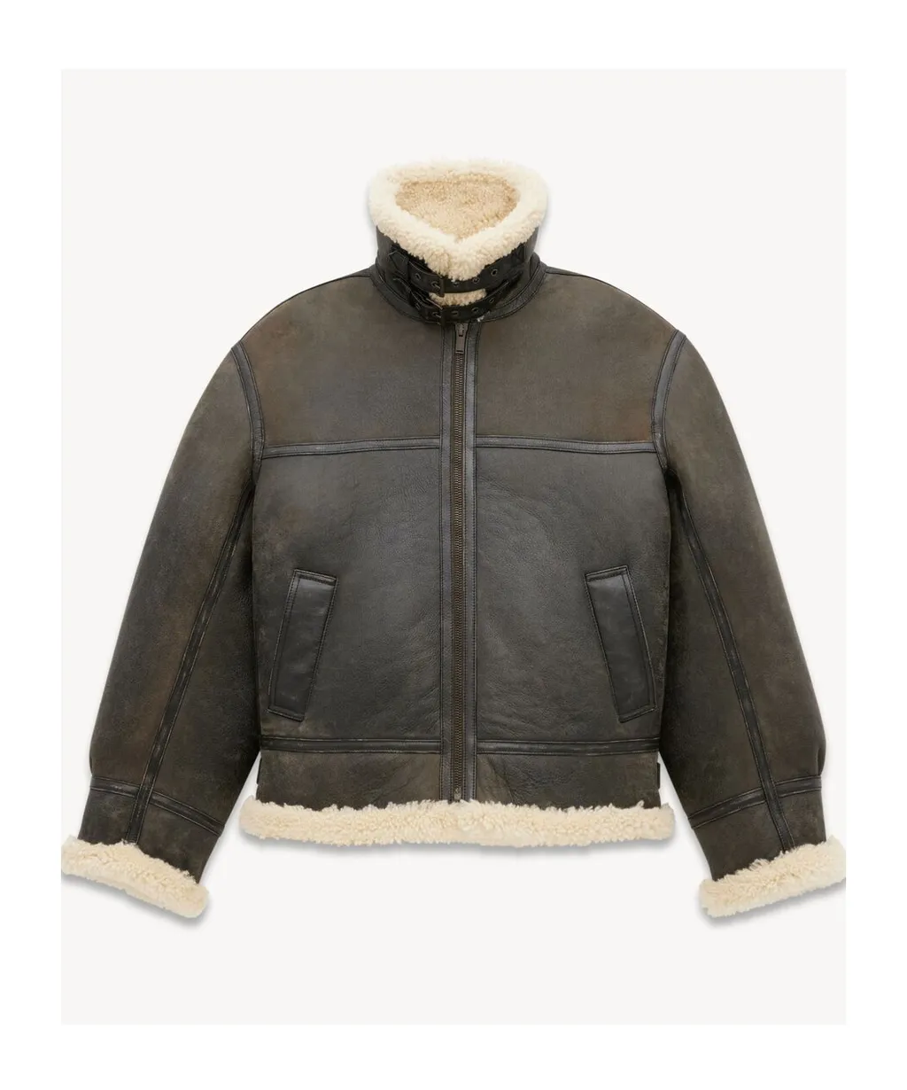 Zip-Up Drop Shoulder Aviator Jacket