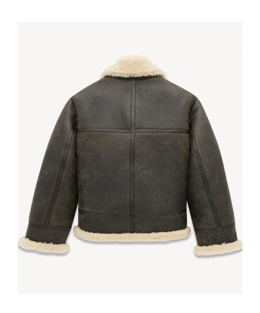 Zip-Up Drop Shoulder Aviator Jacket