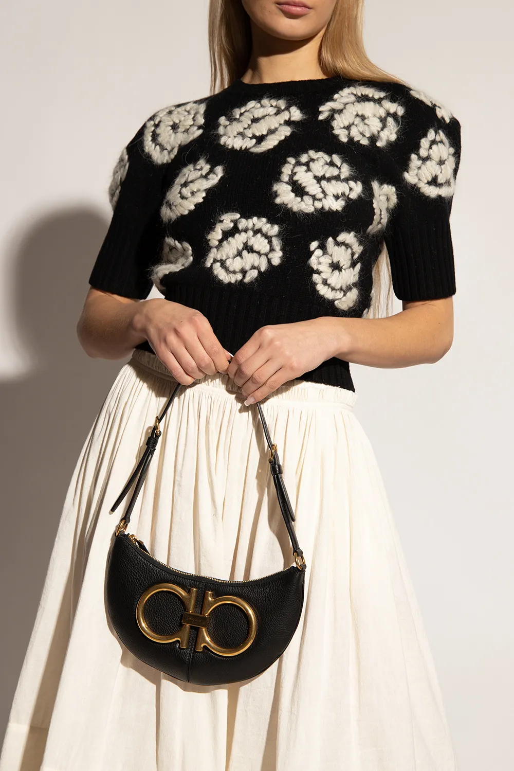 Gancio Leather Shoulder Bag