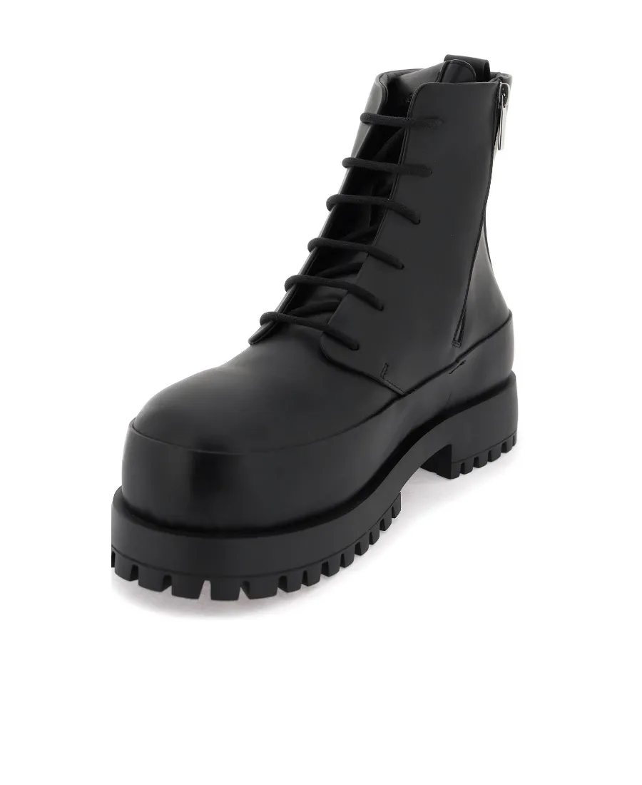 Round-Toe Tank-Sole Ankle Boots