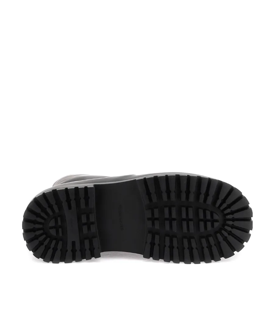 Round-Toe Tank-Sole Ankle Boots