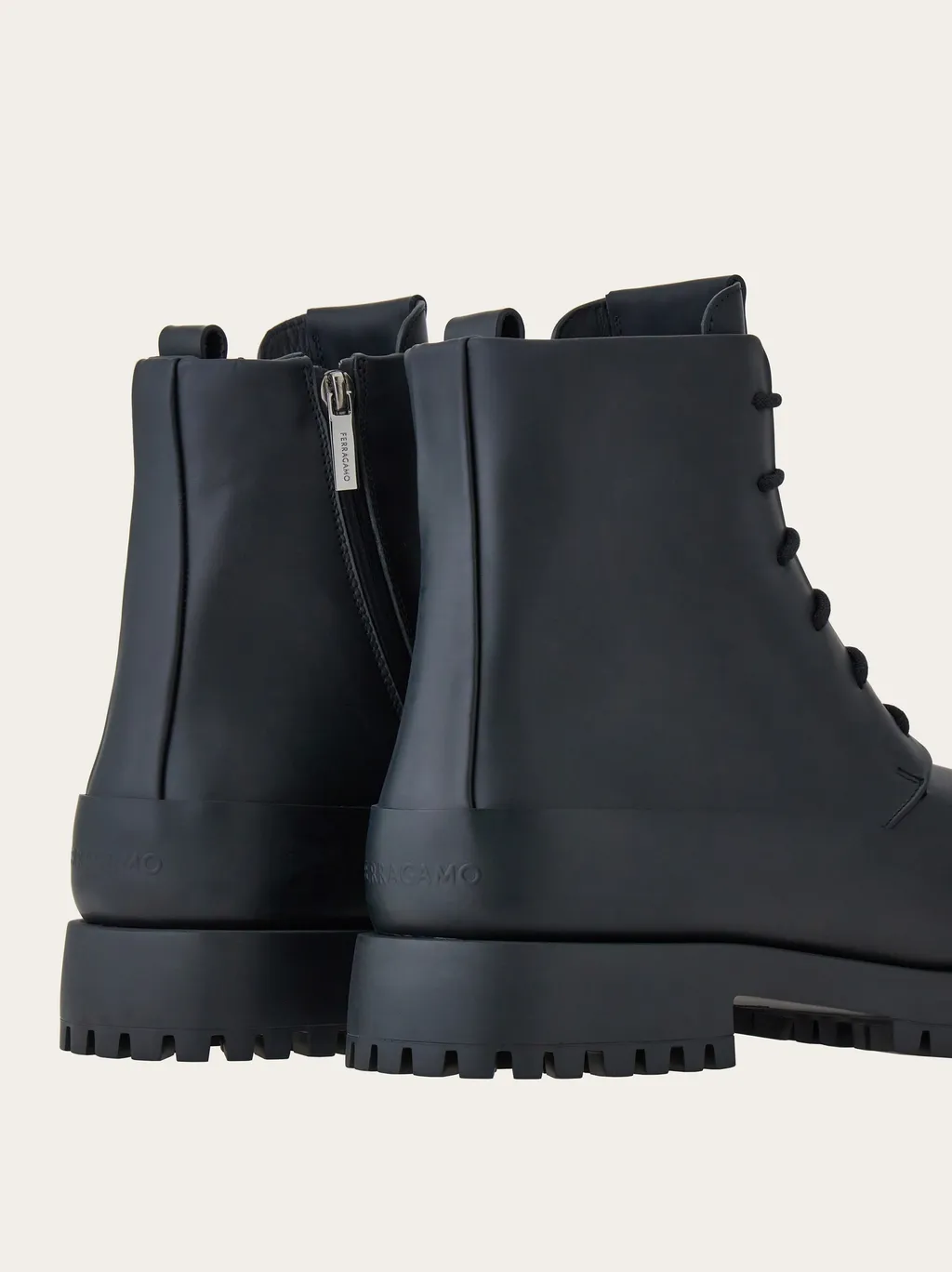 Round-Toe Tank-Sole Ankle Boots
