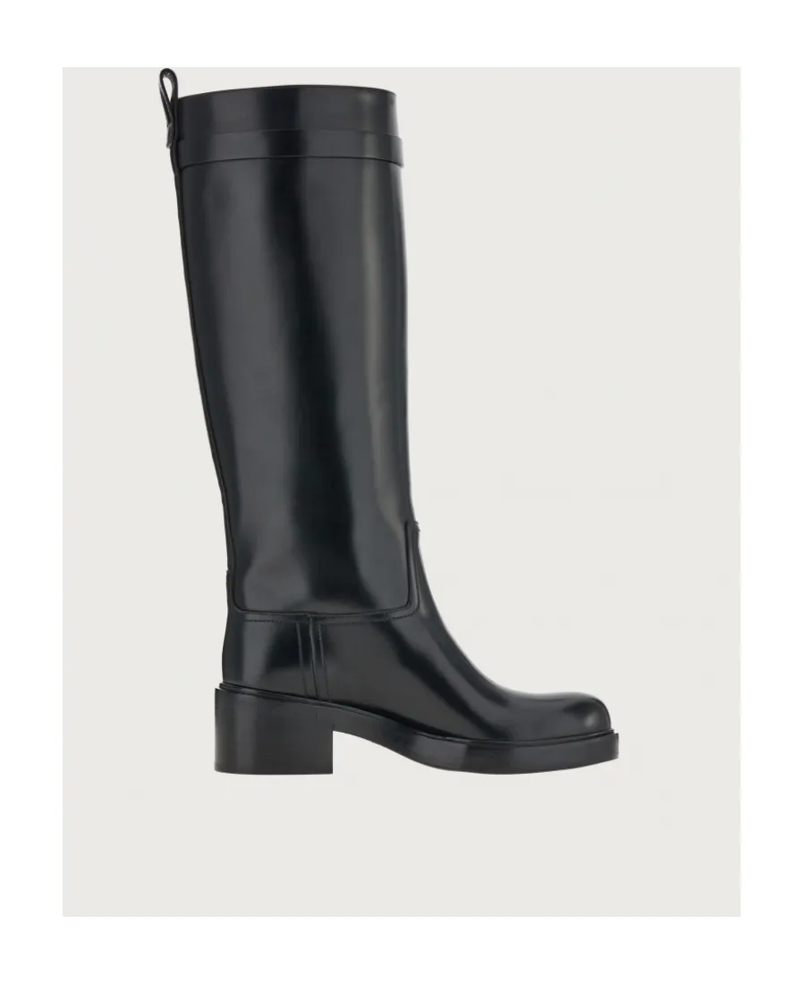 Gancini Round-Toe Knee Boots