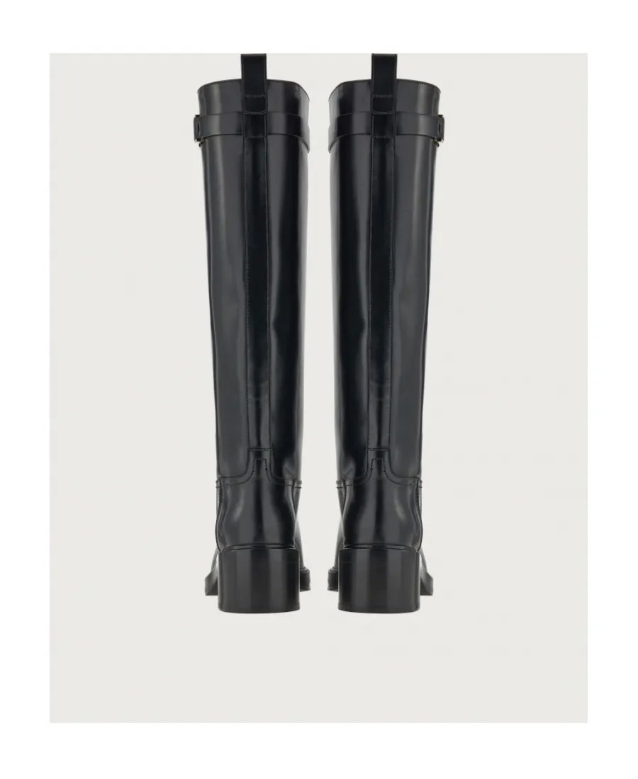 Gancini Round-Toe Knee Boots