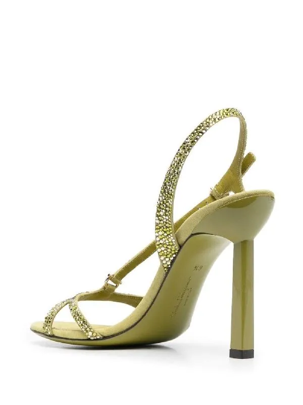 Gancini Rhinestone Embellished Sandals