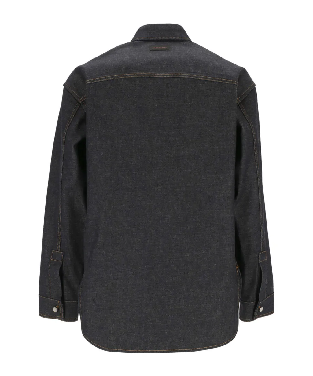 Long-Sleeved Denim Shirt