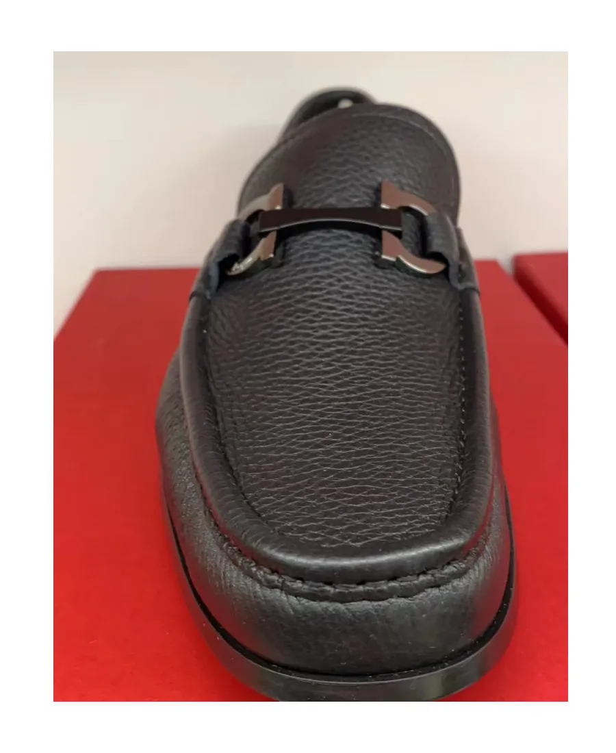 Gancini Plaque Moccasin Loafers