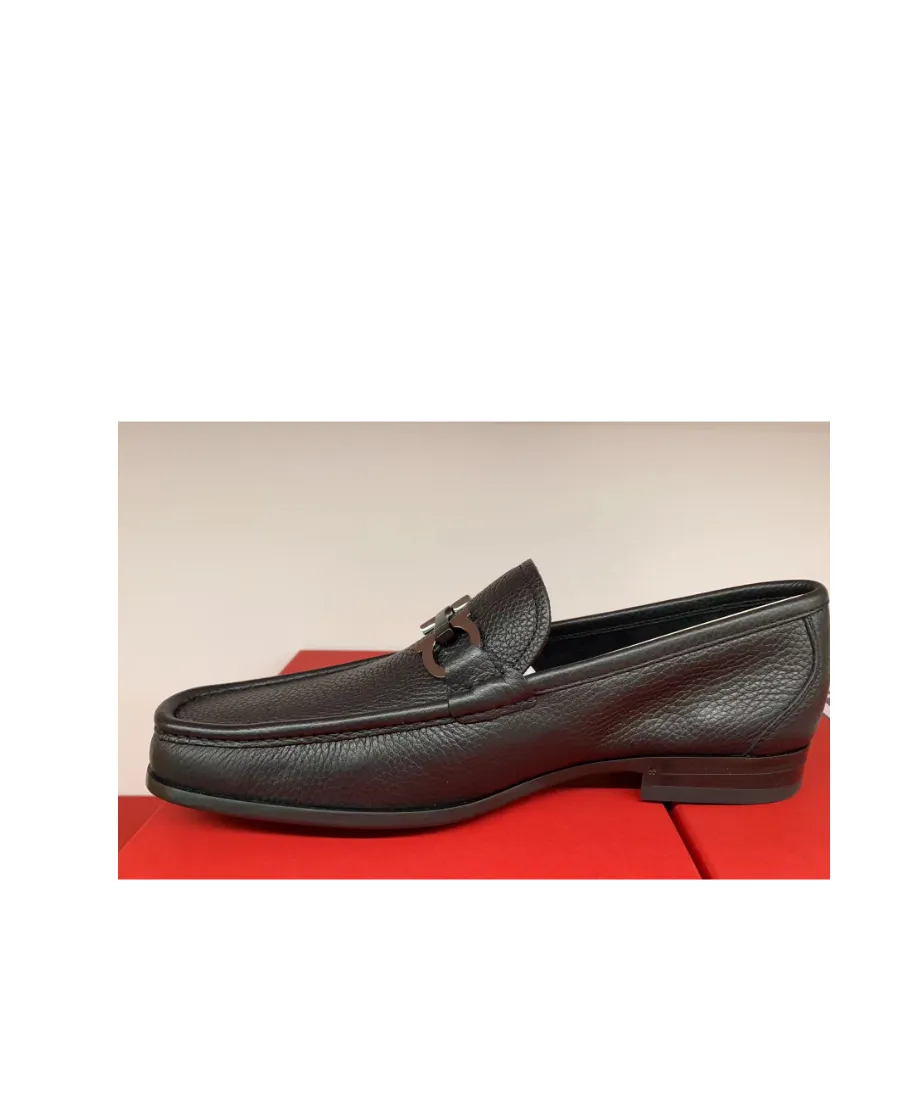 Gancini Plaque Moccasin Loafers