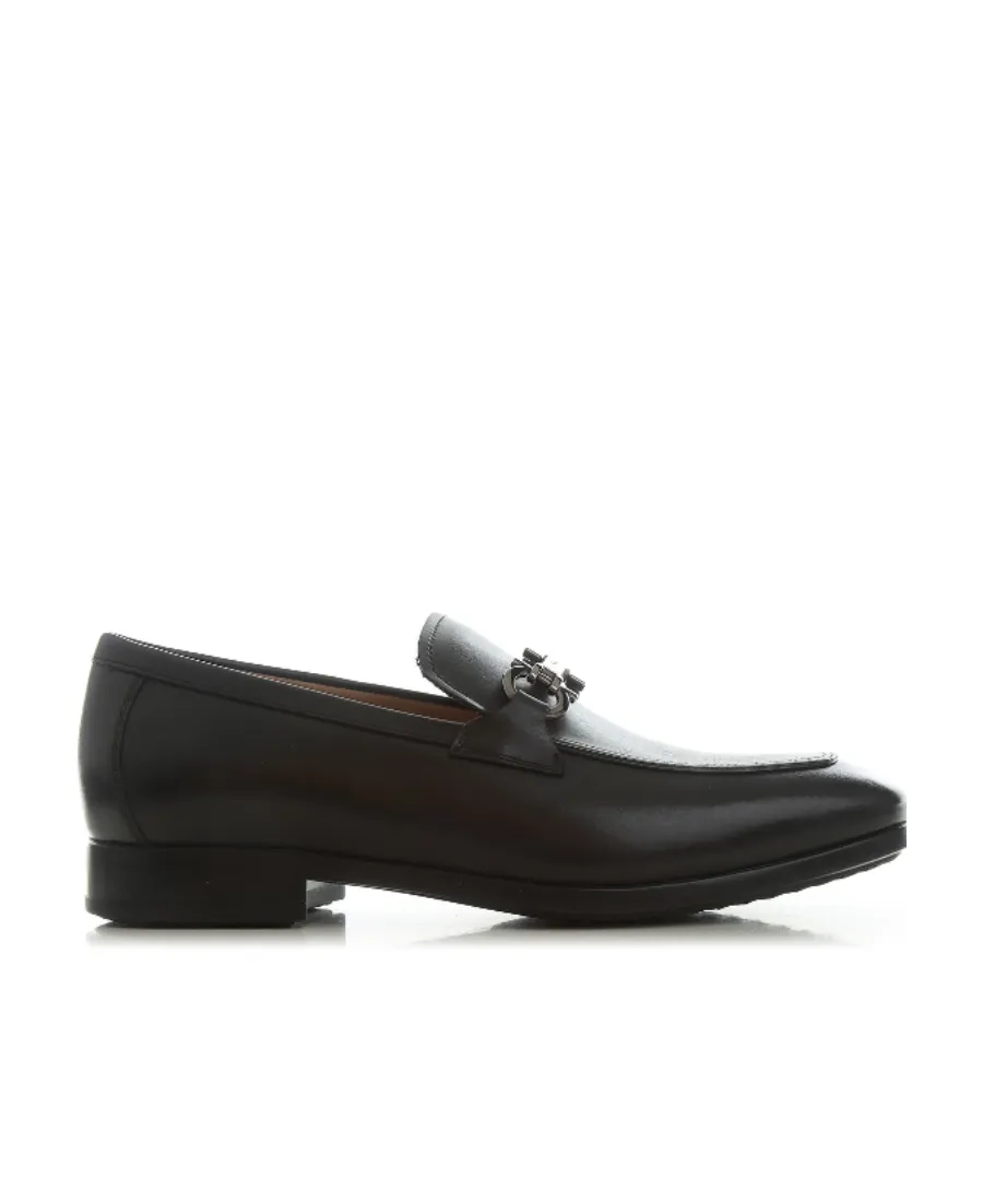 Gancini-Trim Leather Moccasins