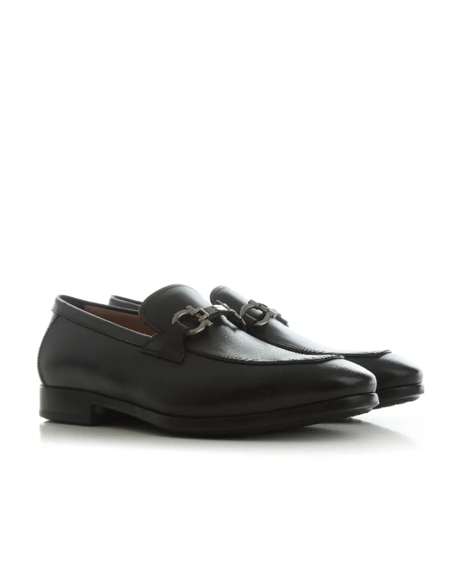 Gancini-Trim Leather Moccasins
