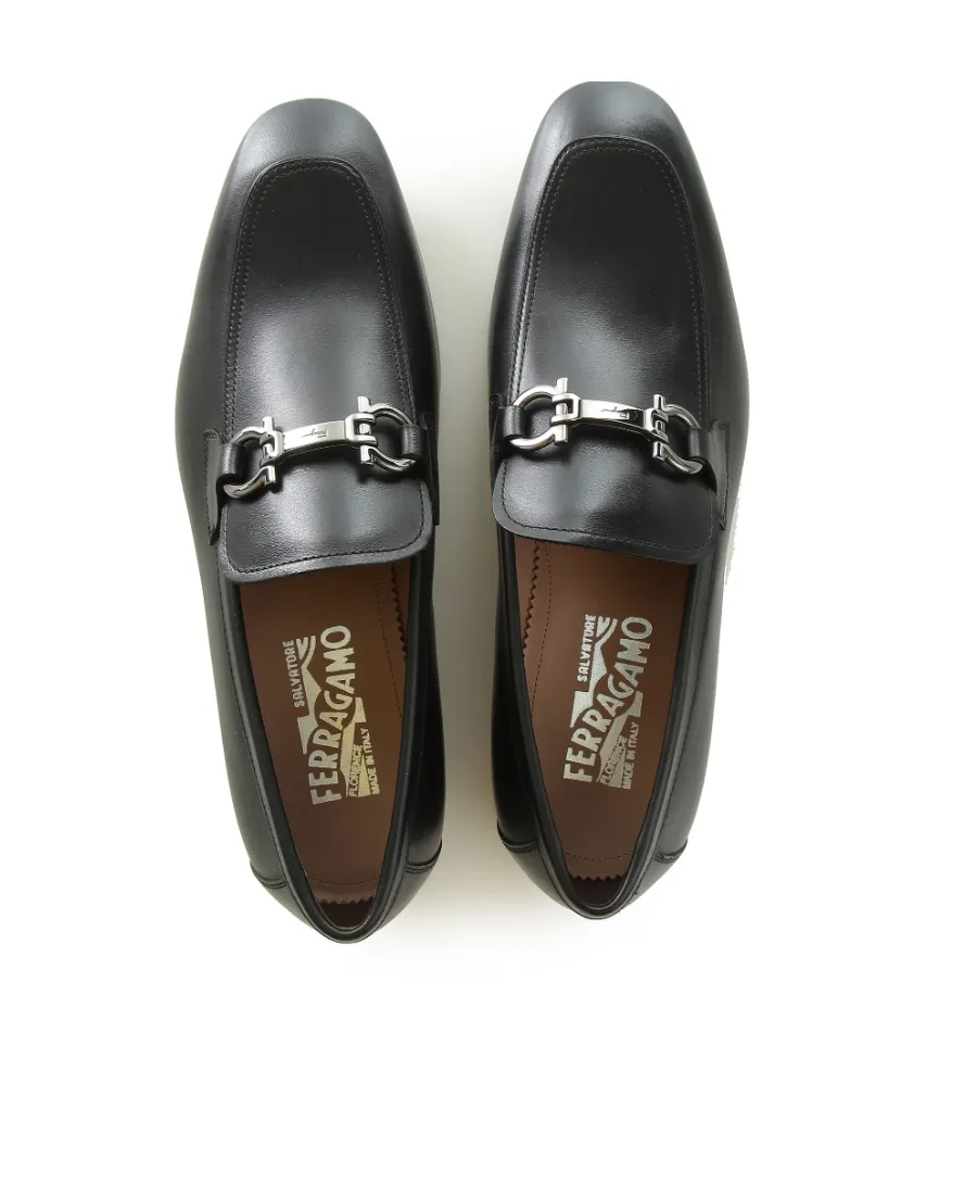 Gancini-Trim Leather Moccasins