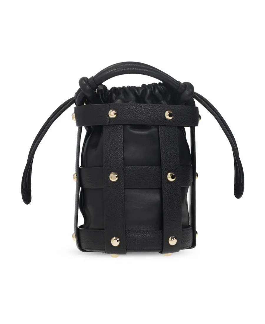 Embossed Logo One-Shoulder Bucket Bag