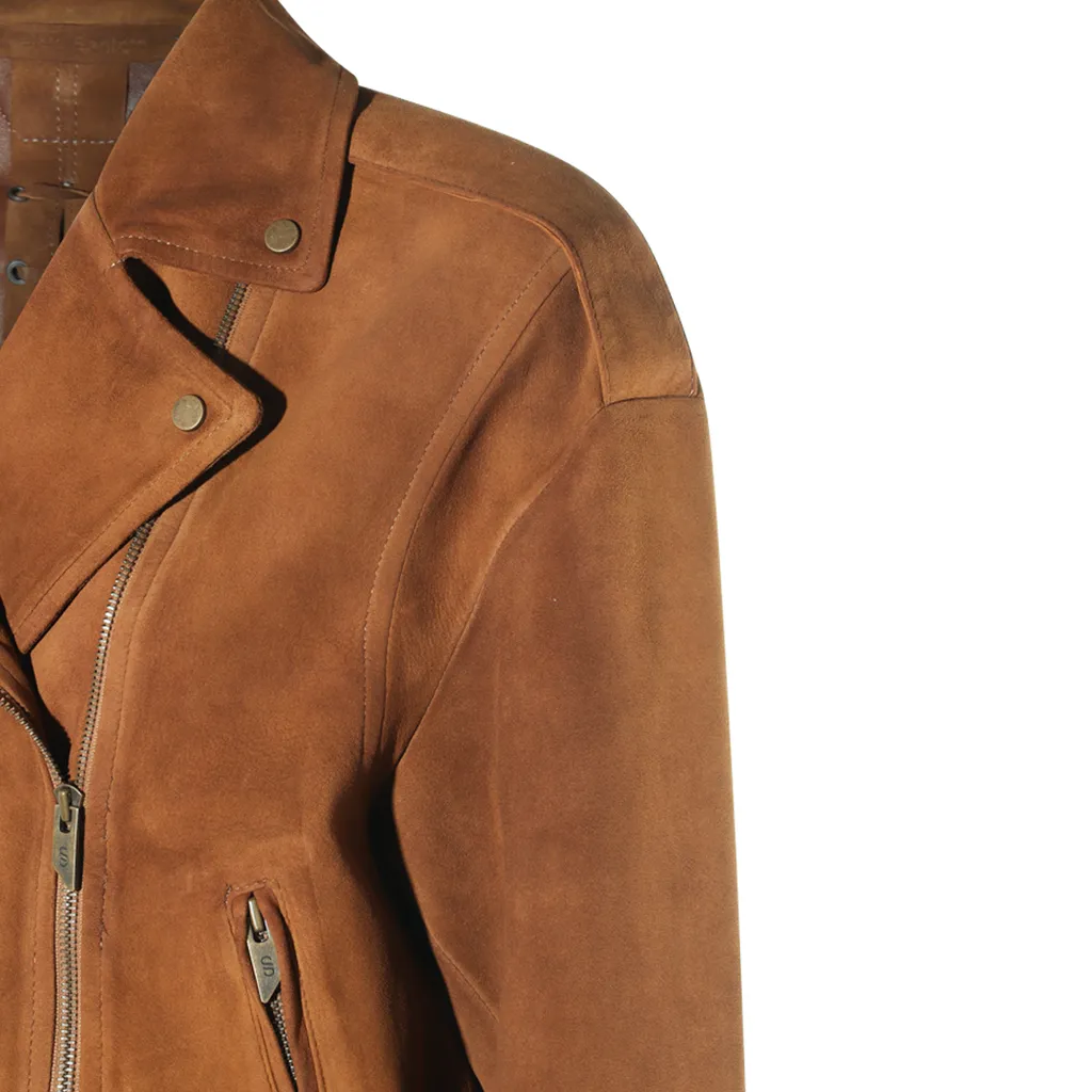 Zip Detailed Leather Jacket