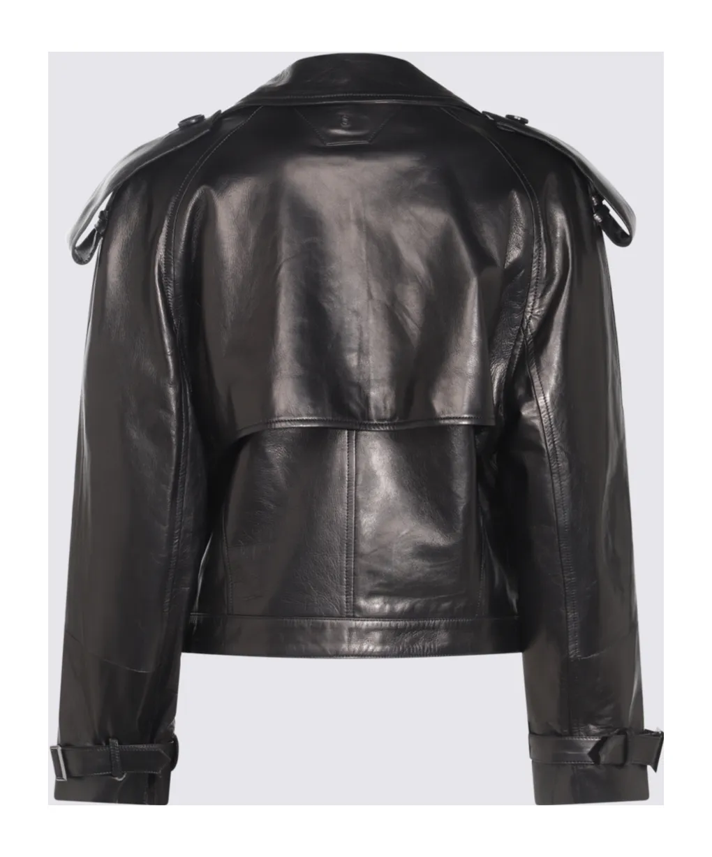 V-Neck Leather Jacket