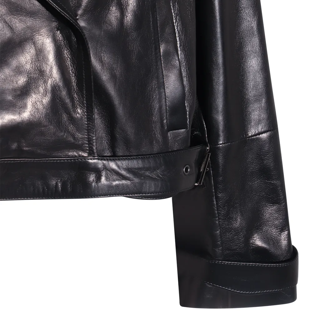 V-Neck Leather Jacket