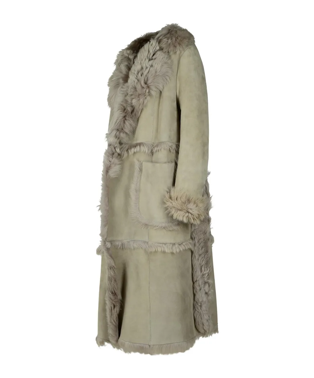 Fur Trim Leather Coat