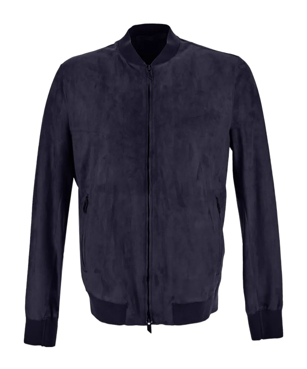 Long-Sleeved Leather Jacket