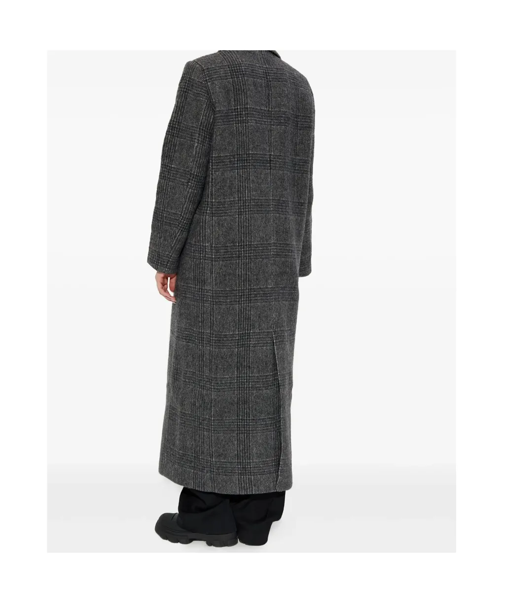 Plaid Double-Breasted Coat