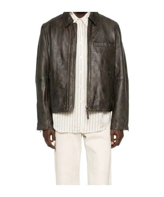 Zippered Leather Jacket