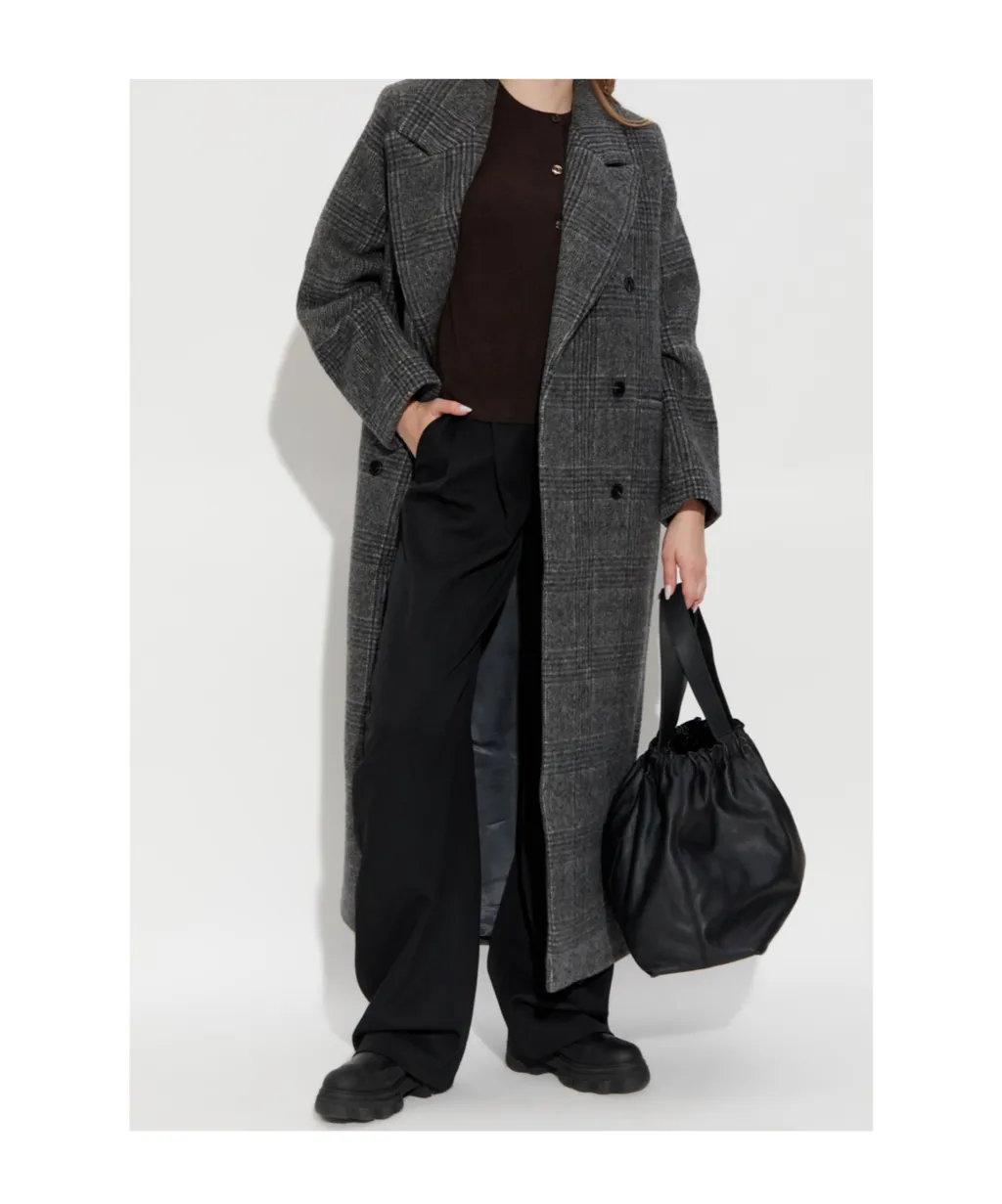 Sajilla Double-Breasted Checked Coat