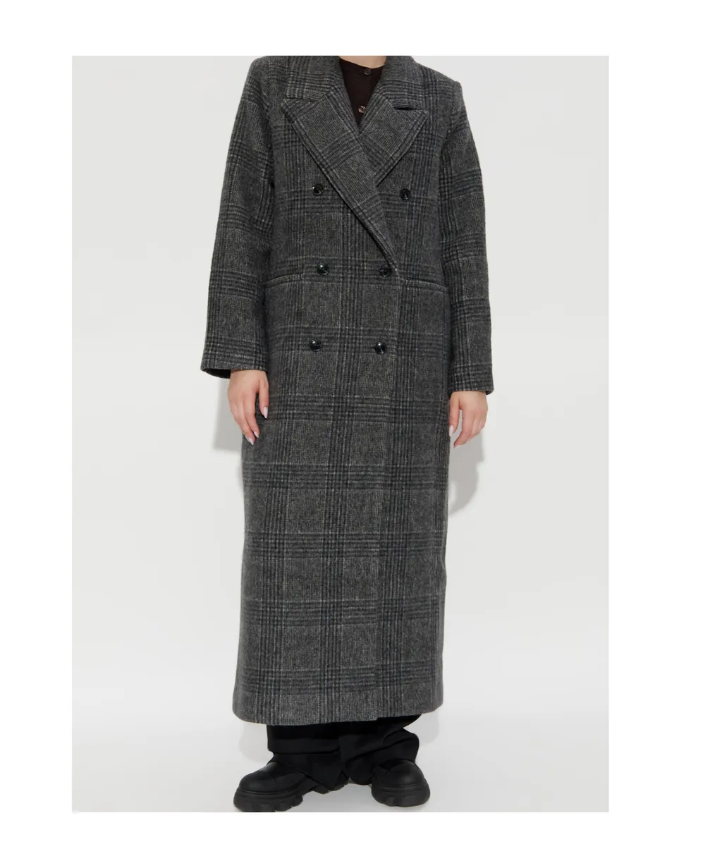 Sajilla Double-Breasted Checked Coat