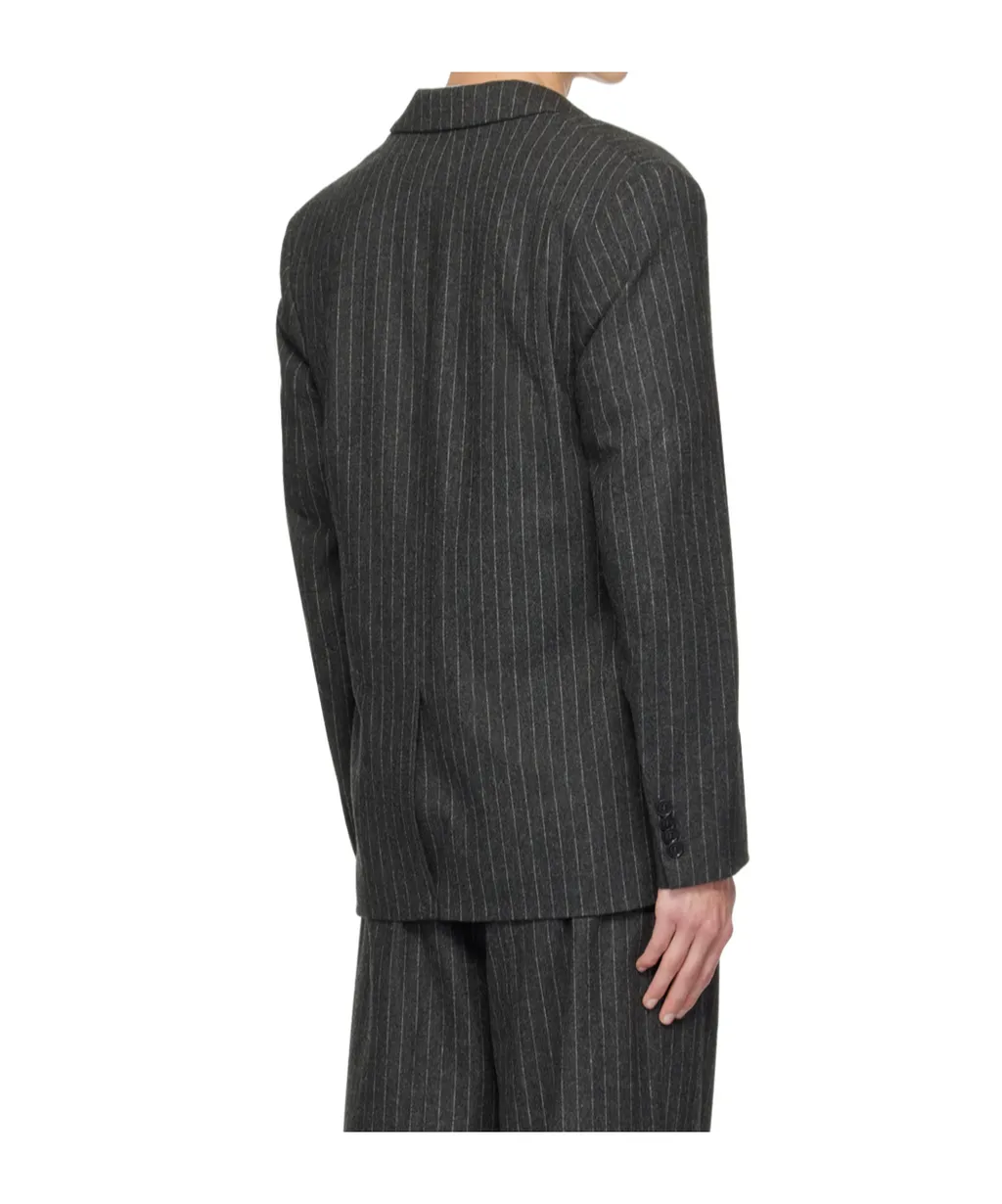 Single-Breasted Pinstripe-Pattern Blazer