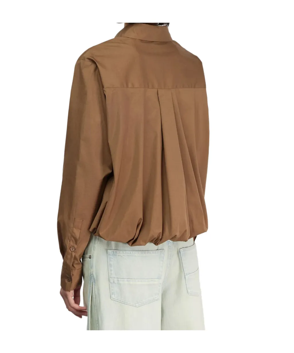 Pleated Poplin Shirt