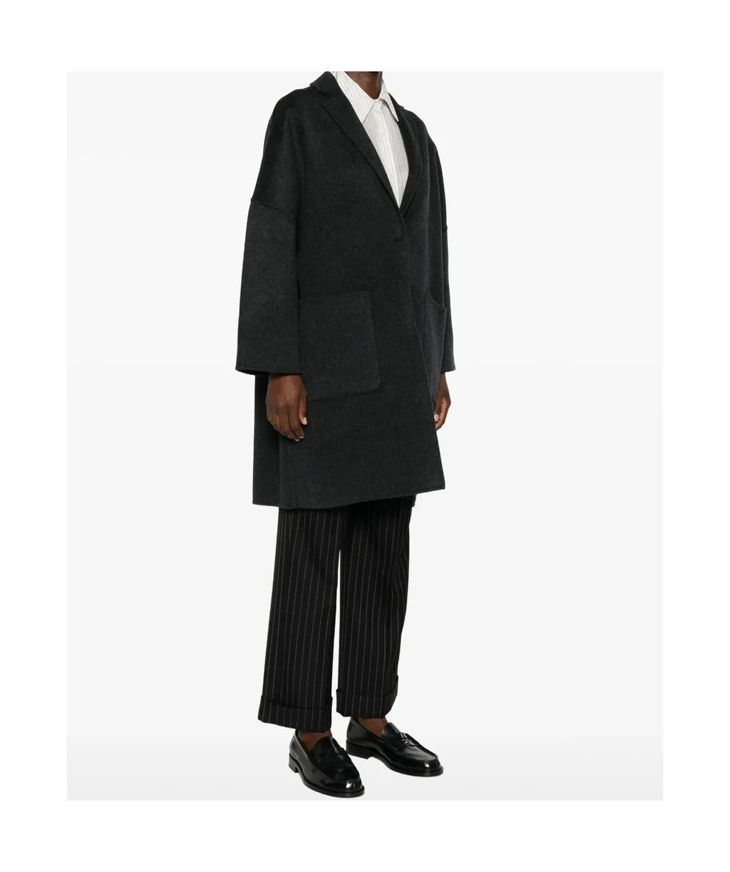 Patch-Pocket Wool Coat