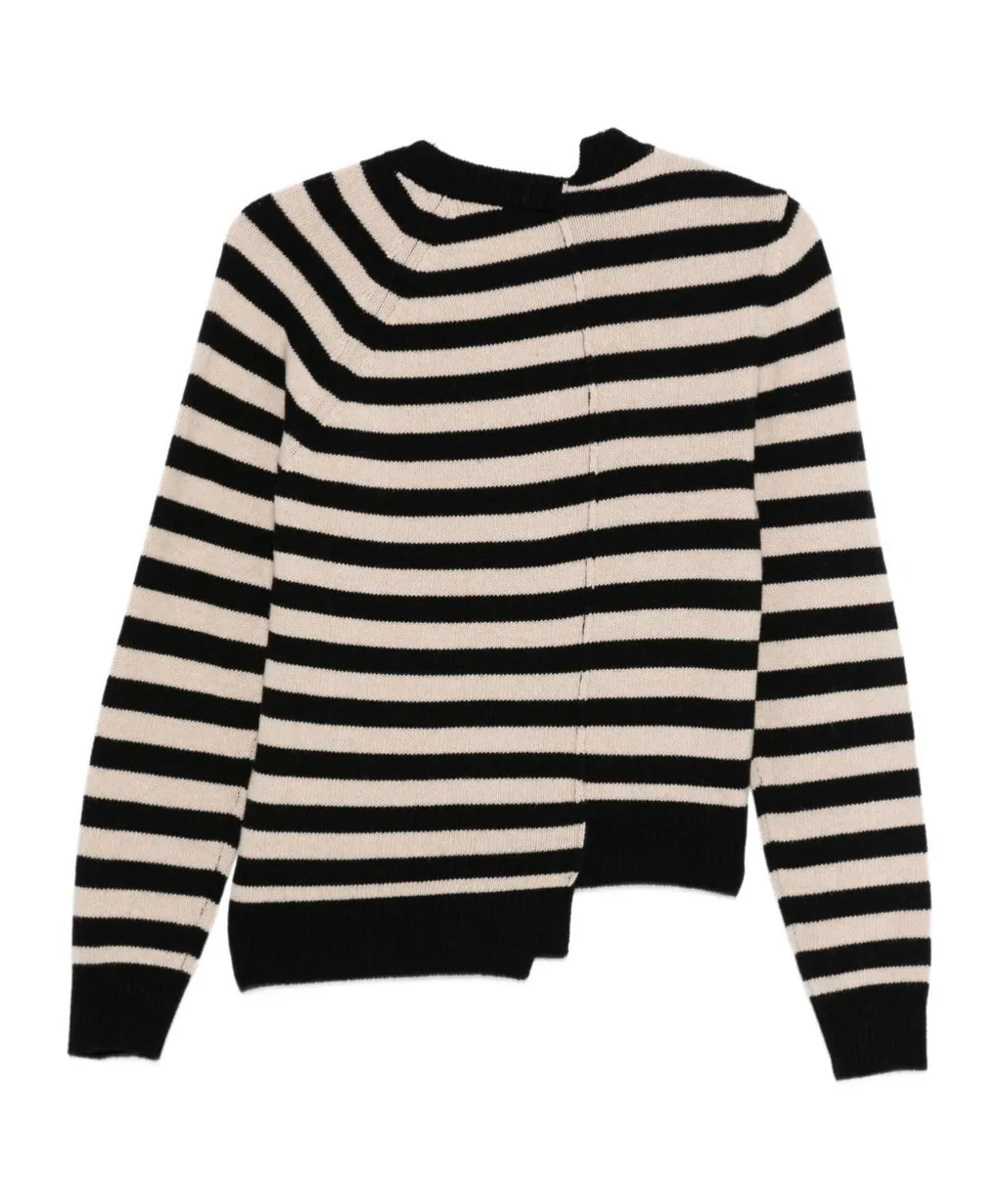 Striped Asymmetric Cardigan