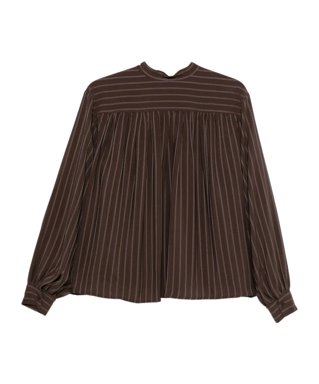 V-Neck Striped Blouse