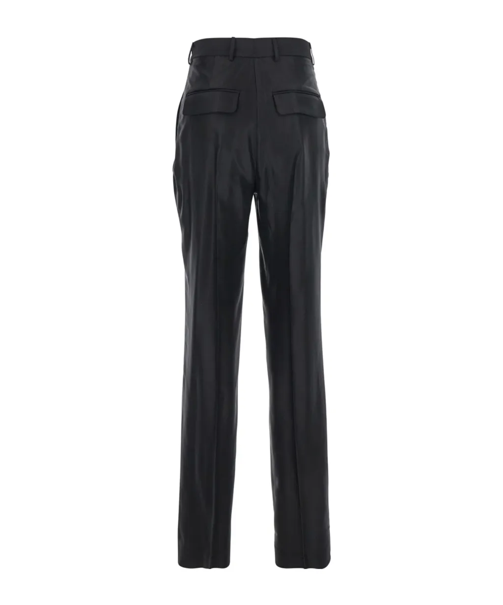 Belted Wool-Blend Pants