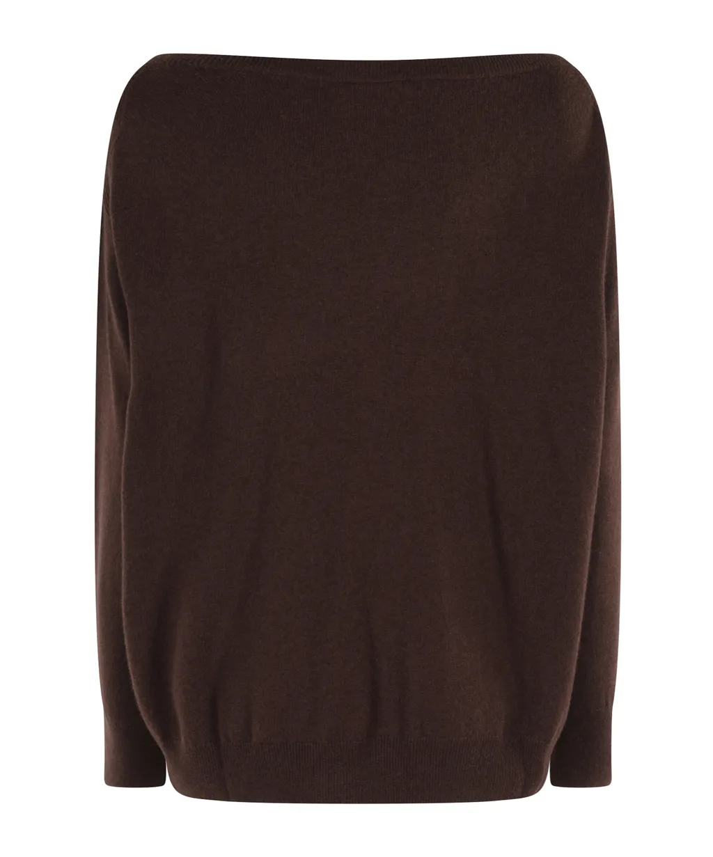 Boat Neck Ribbed Sweater