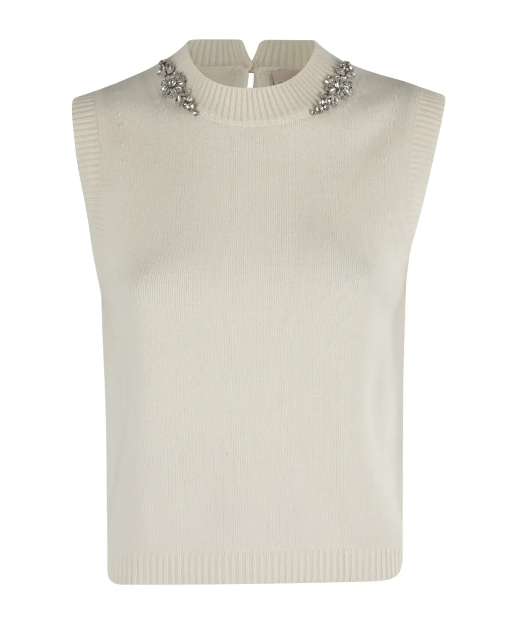 Rhinestone Knitted Vest