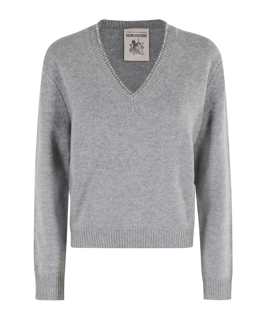 V-Neck Ribbed Sweater