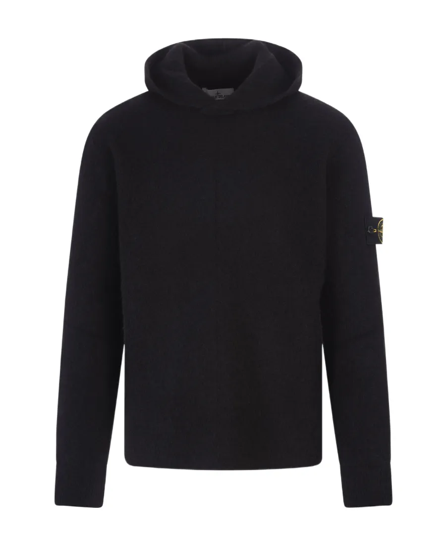 Logo-Patch Knitted Hoodie