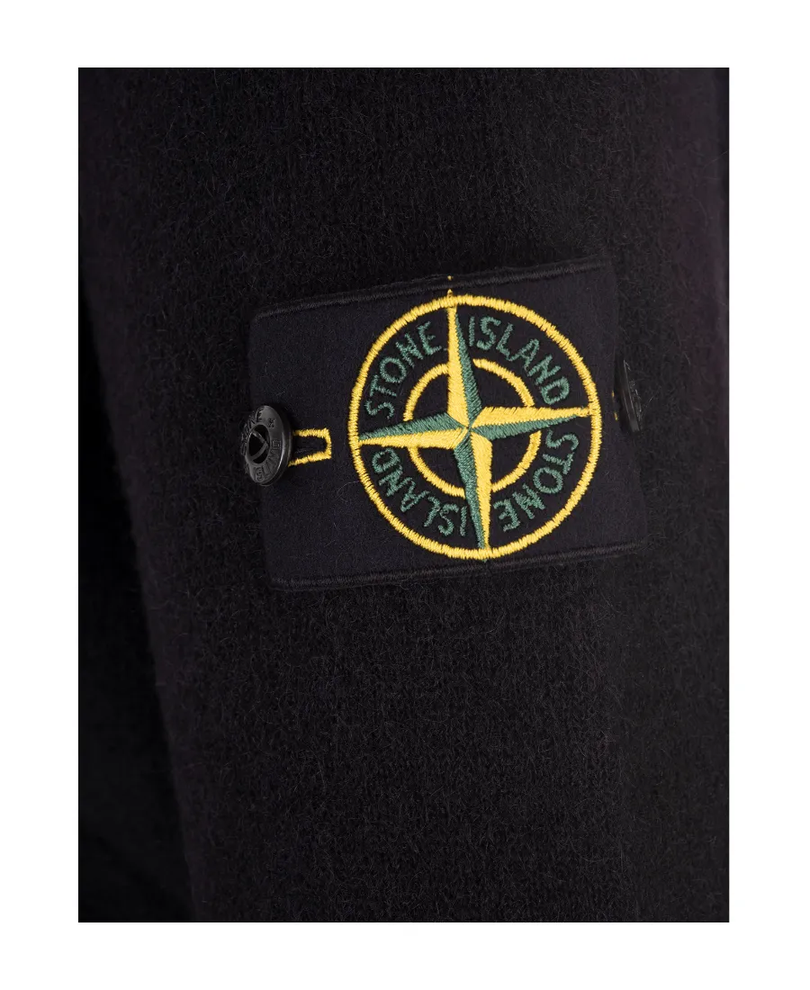 Logo-Patch Knitted Hoodie