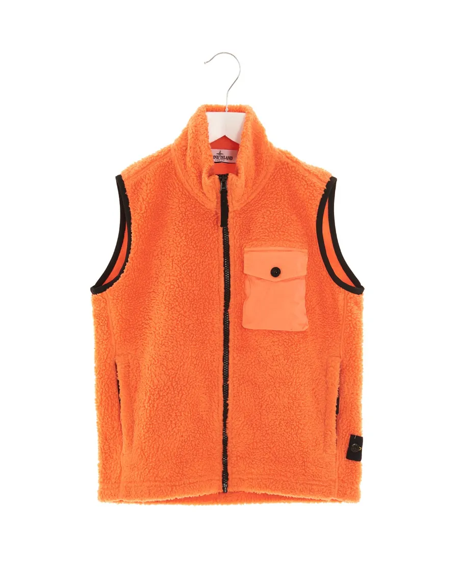Fleece-Texture Zipped-Up Gilet