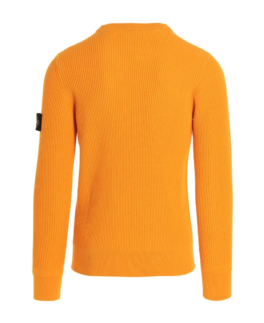 Compass-Patch Ribbed-Knit Jumper