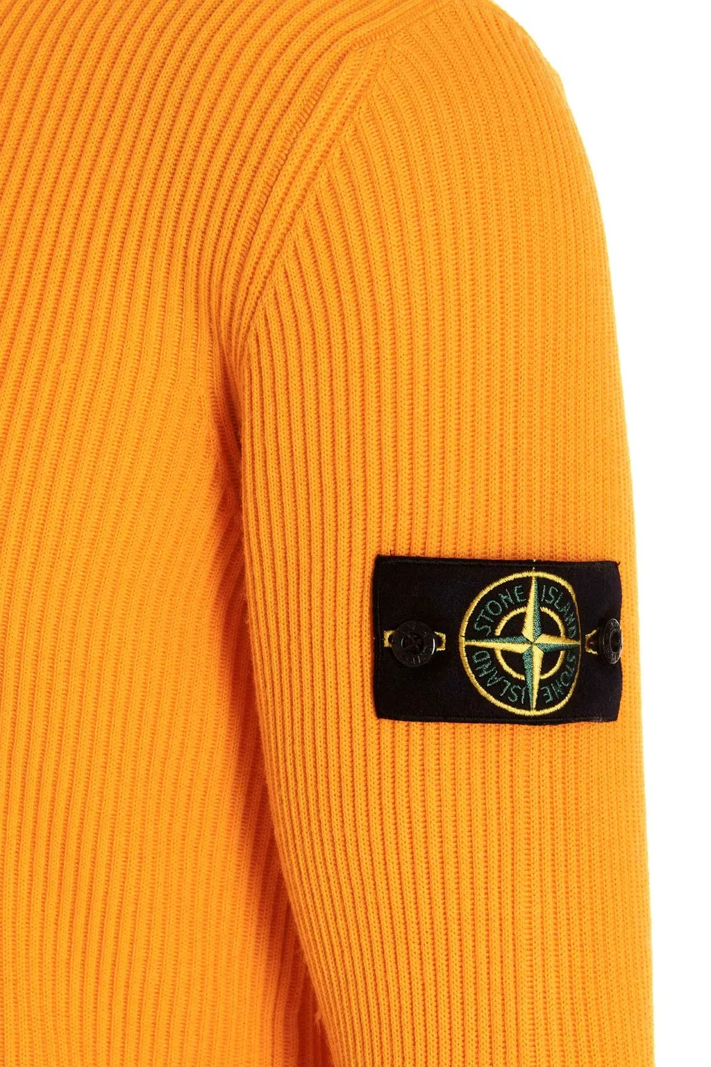 Compass-Patch Ribbed-Knit Jumper
