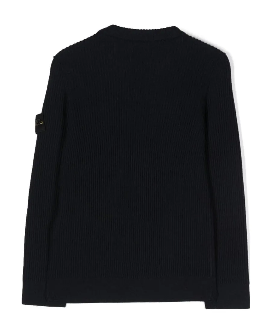 Logo-Patch Ribbed-Knit Jumper