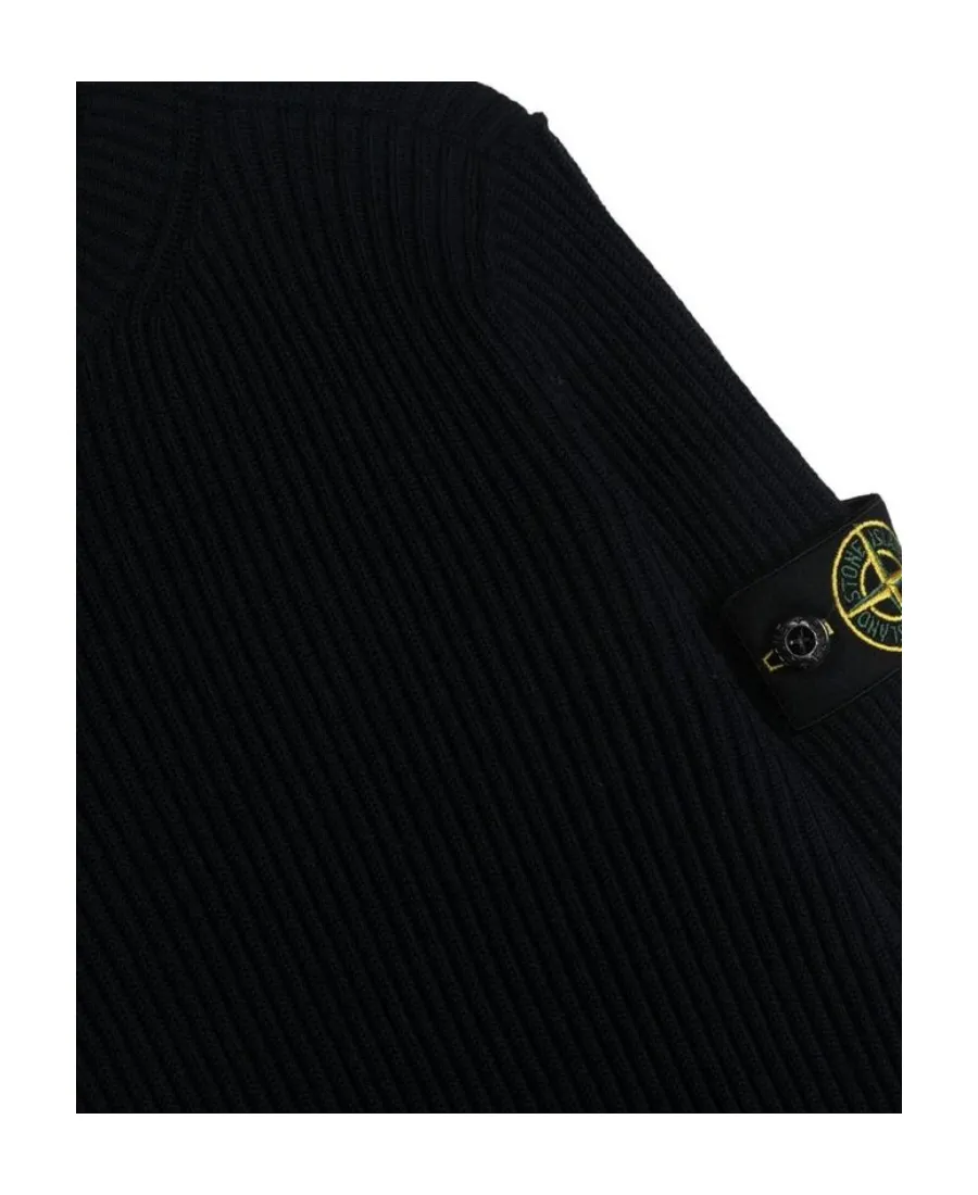 Logo-Patch Ribbed-Knit Jumper